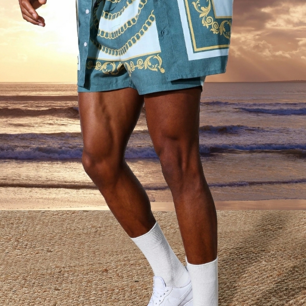 Boohoo Boroque Shorts Set Bottom